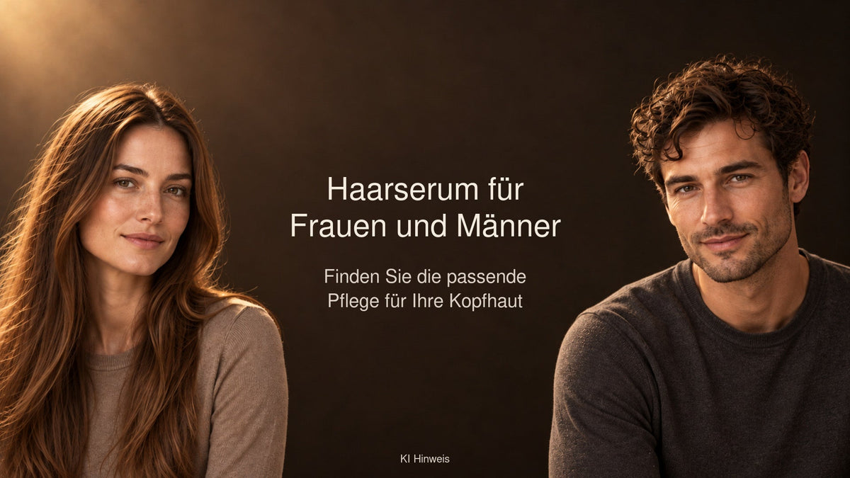 Frau mit langem Haar und Mann mit kurzen Locken: Haarserum für Frauen und Männer.
