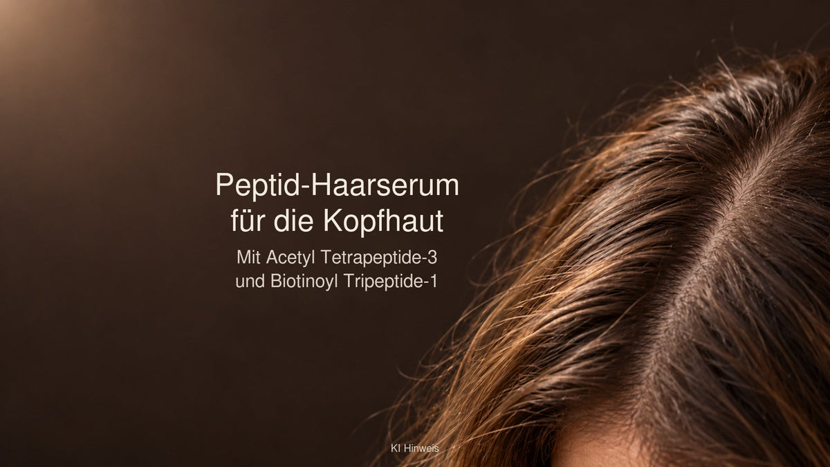 Serumtextur und Haarsträhnen als Symbol für den Vergleich von Peptid-Haarseren