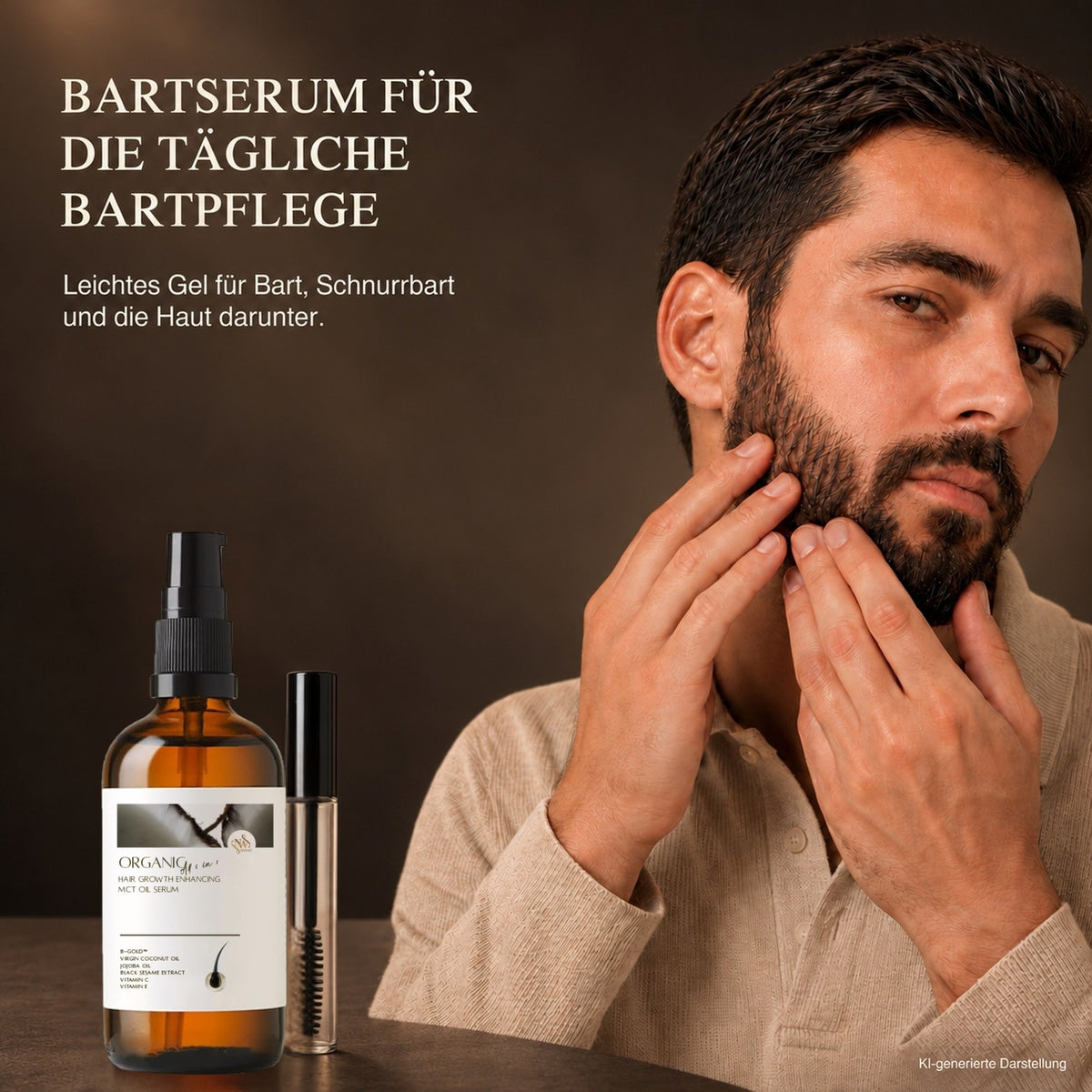 NW BRAND Bartserum mit leichter Gel-Textur für die tägliche Pflege von Bart, Schnurrbart und der Haut darunter