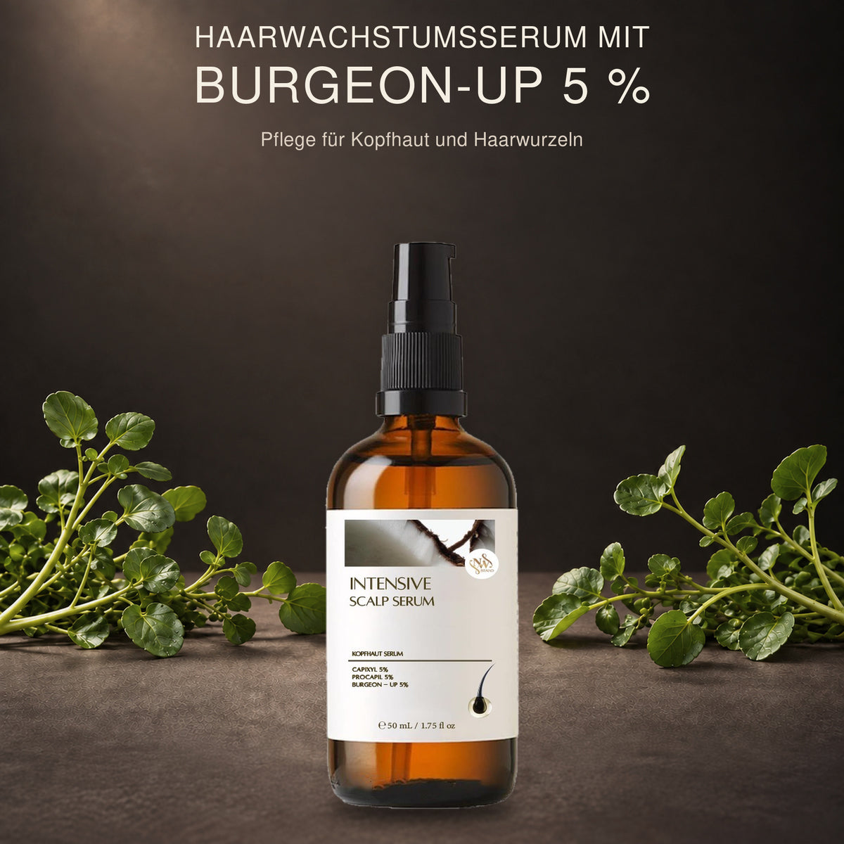 NW BRAND Intensive Scalp Serum, Kopfhautserum mit 5 % BURGEON-UP für Kopfhaut und Haarwurzeln